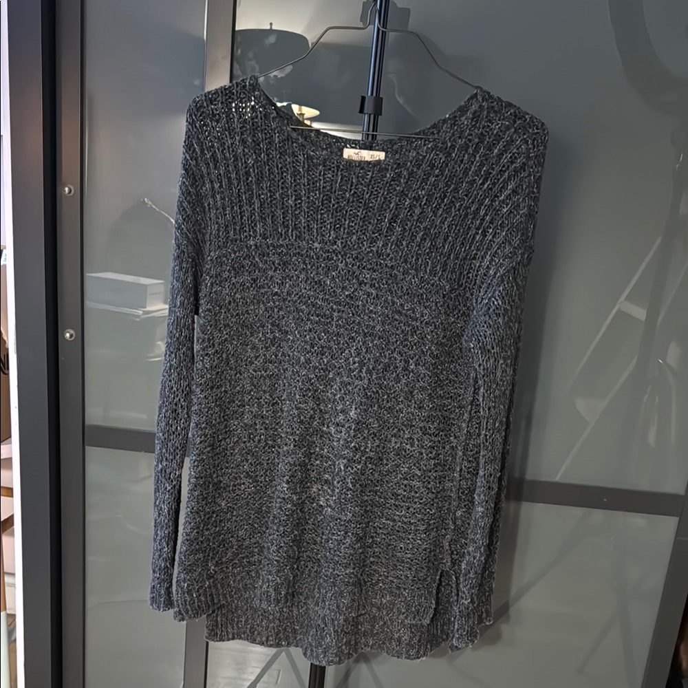 Hollister Gray Knit Oversized Sweater